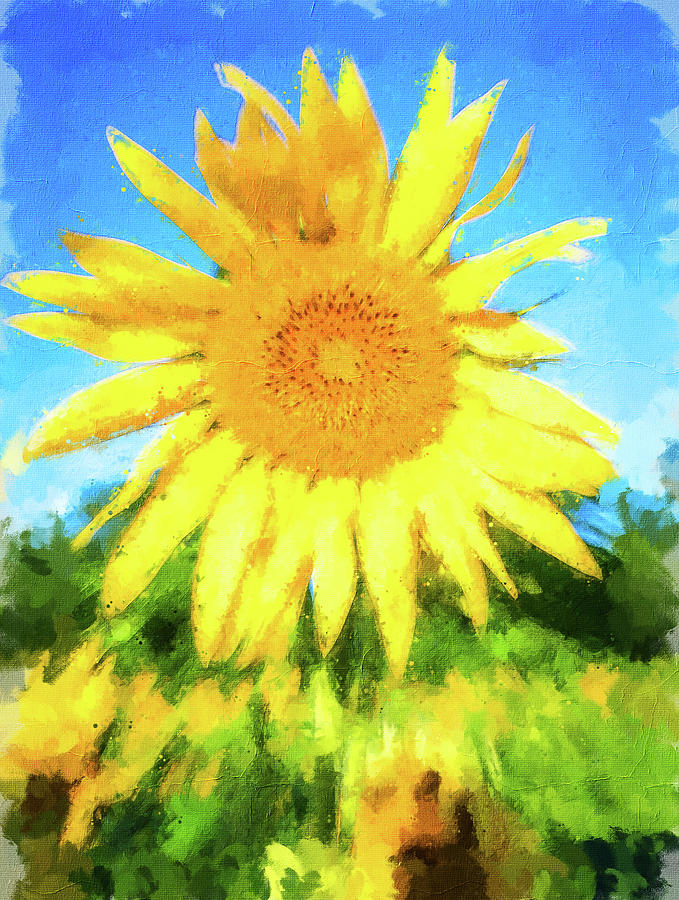 Sunflower Painting Summer Day Painting by Dan Sproul