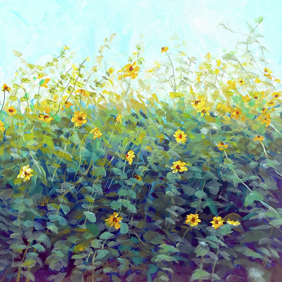 Sunflower Painting - Sunflower Patch by Charles Wallis Sunflower Painting - Sunflower Patch by Charles Wallis