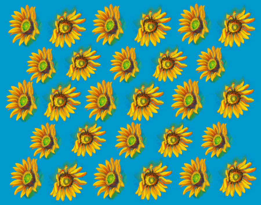 Sunflower Pattern 08 Digital Art by Iris Richardson
