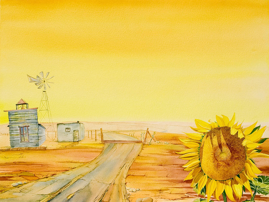 Sunflower Plateau Painting by Scott Kirby