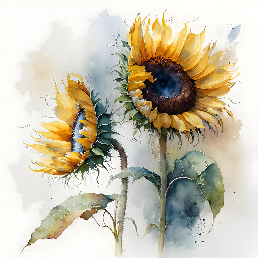 Sunflower Portrait One Digital Art by Doyle Welborn - Fine Art America