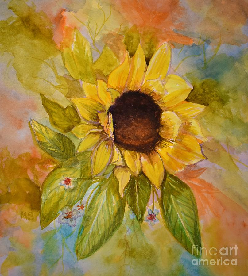 Sunflower Prayers Painting by Monika Shepherdson
