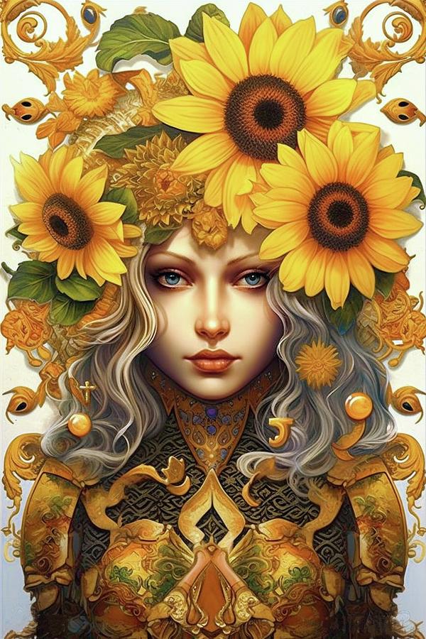 Sunflower Queen Digital Art By Evelyn's Ai Art - Fine Art America