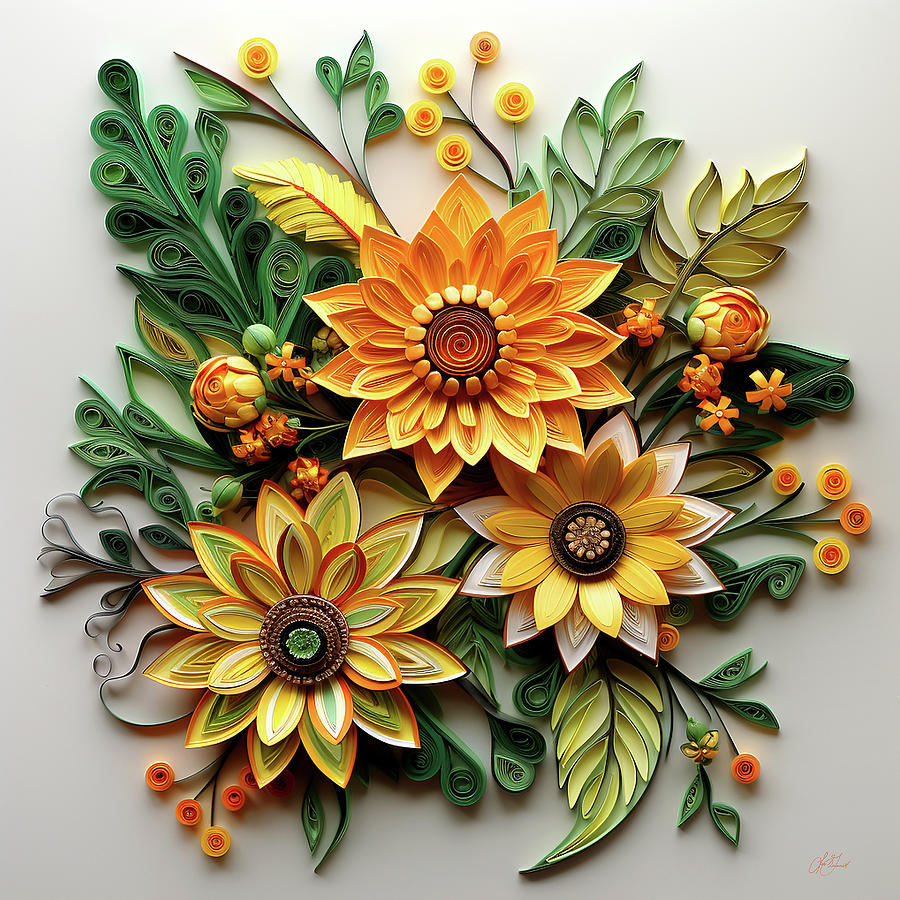 Sunflower Quill 3 Digital Art by Lori Grimmett
