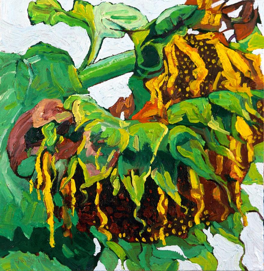 Sunflower Ringlets Painting by Phil Chadwick