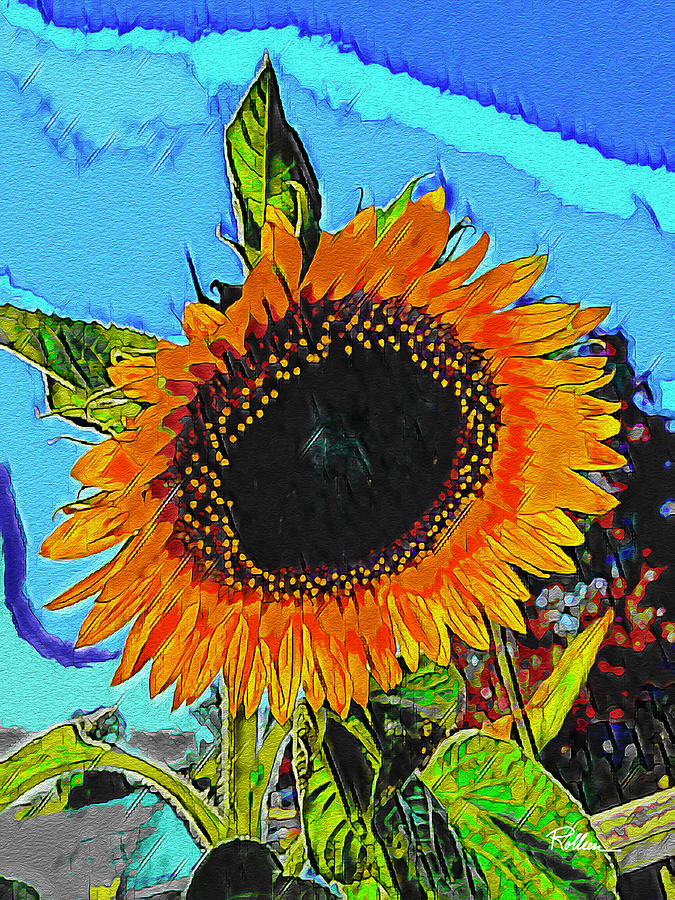 Sunflower Digital Art by Rolleen Carcioppolo