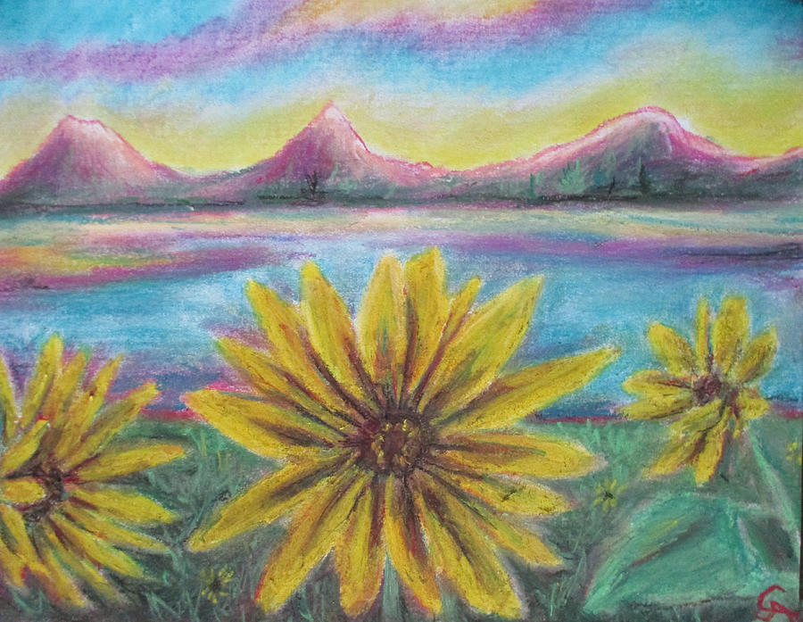 Sunflower Set Painting by Jen Shearer