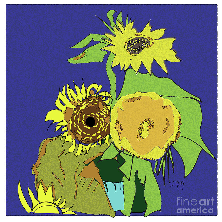 Sunflower Solidarity Digital Art by Eileen Kelly