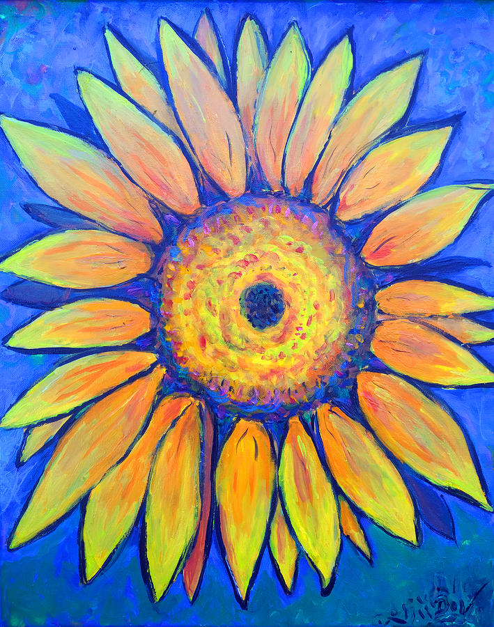 Sunflower Painting - Sunflower Star by Dov Gertzweig