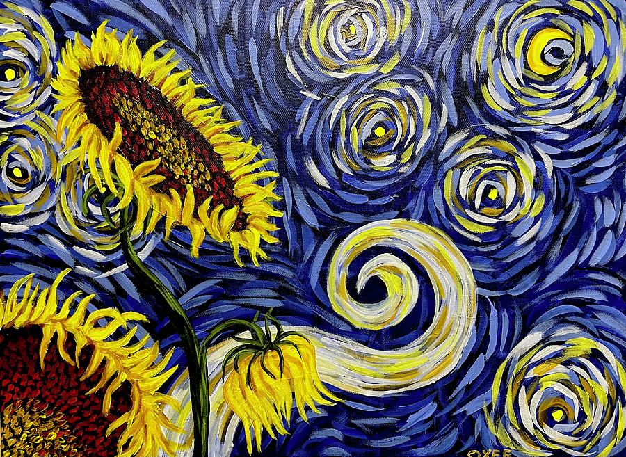 Sunflower Starlight Painting by Christopher Irwin - Fine Art America