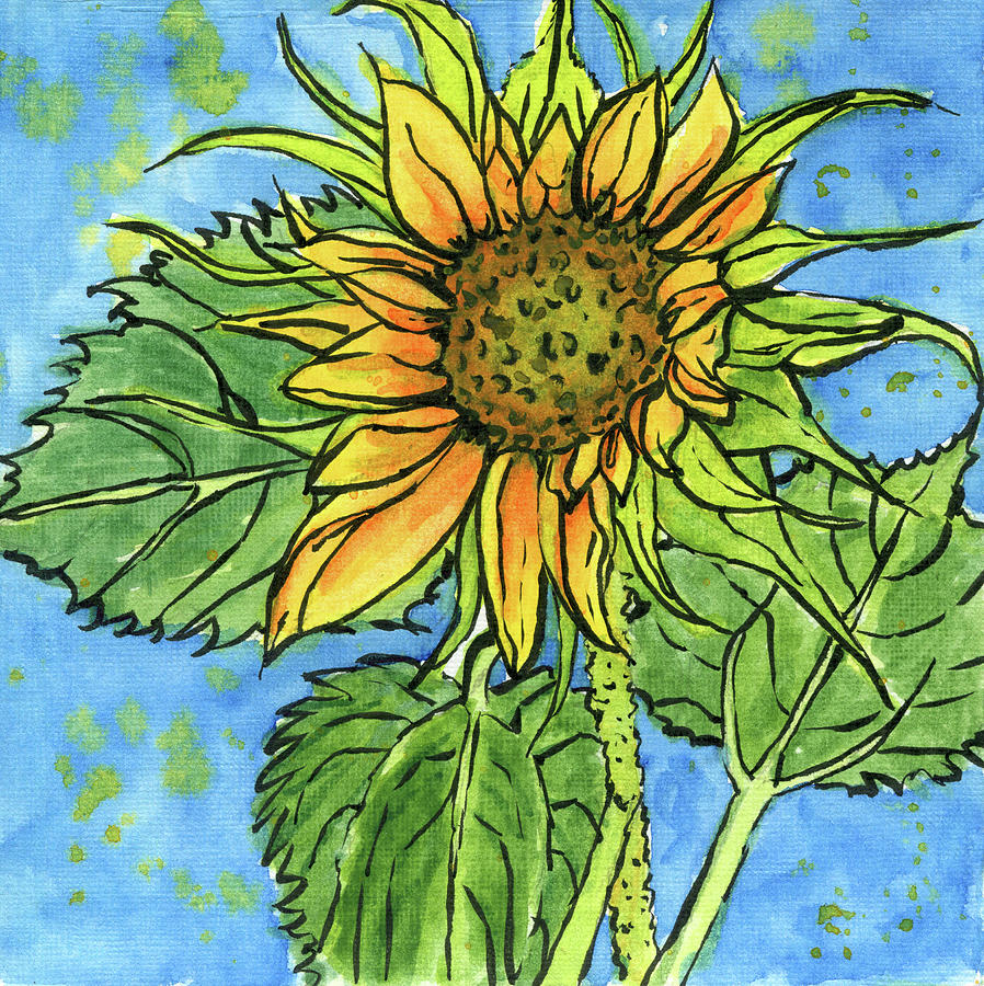 Sunflower Study Mixed Media