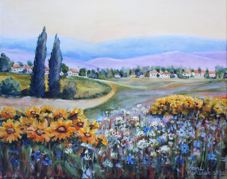 Sunflower time Painting by Vesna Martinjak