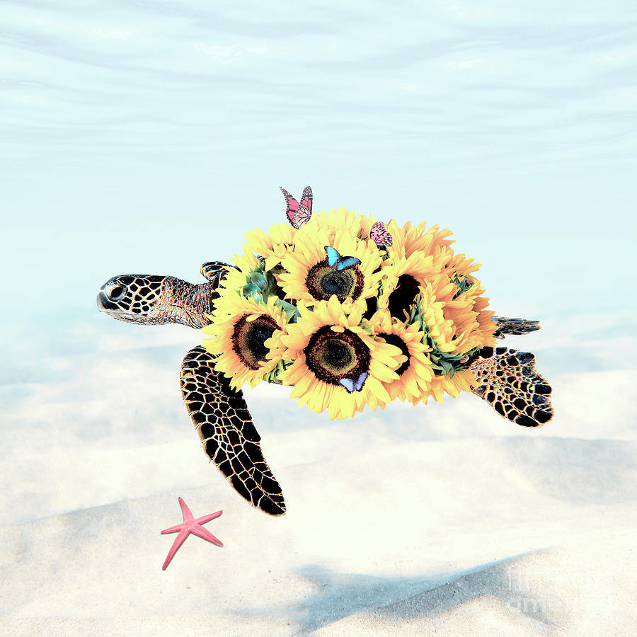 Sunflower Turtle Digital Art By Rossella Martocchia Fine Art America   Sunflower Turtle Rossella Martocchia 