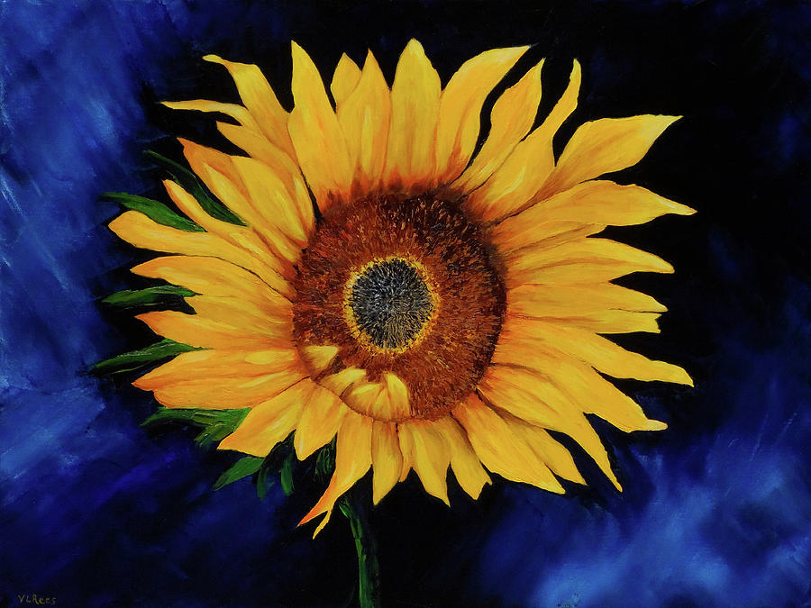 Sunflower Painting by Vicki Rees