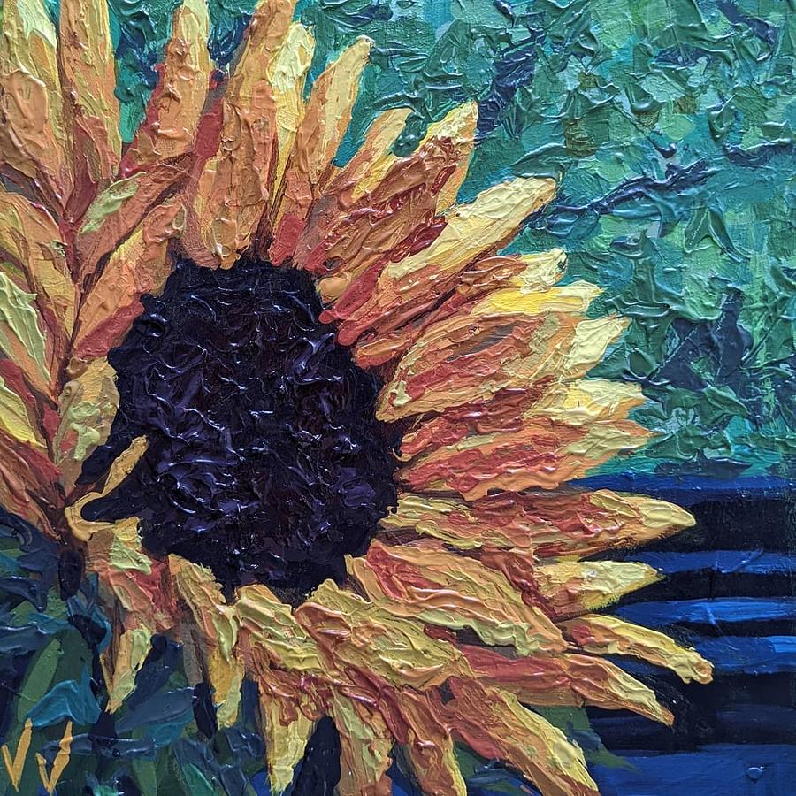 Sunflower Painting by Victoria Voner | Pixels