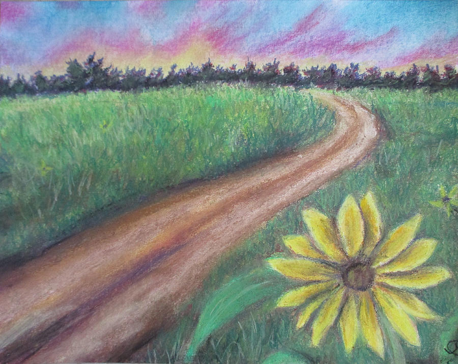 Sunflower Way Painting by Jen Shearer