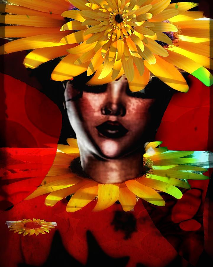 Portrait Digital Art - Sunflowergirl by Gunilla Munro Gyllenspetz Portrait Digital Art - Sunflowergirl by Gunilla Munro Gyllenspetz