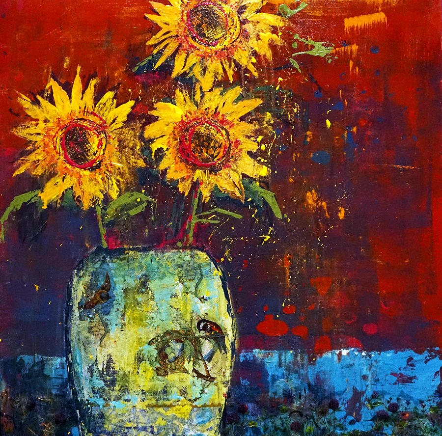 Sunflowers a Blaze Painting by Joanne Herrmann