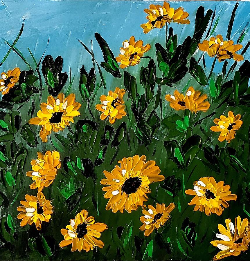 Sunflowers  Painting by Amy Kuenzie