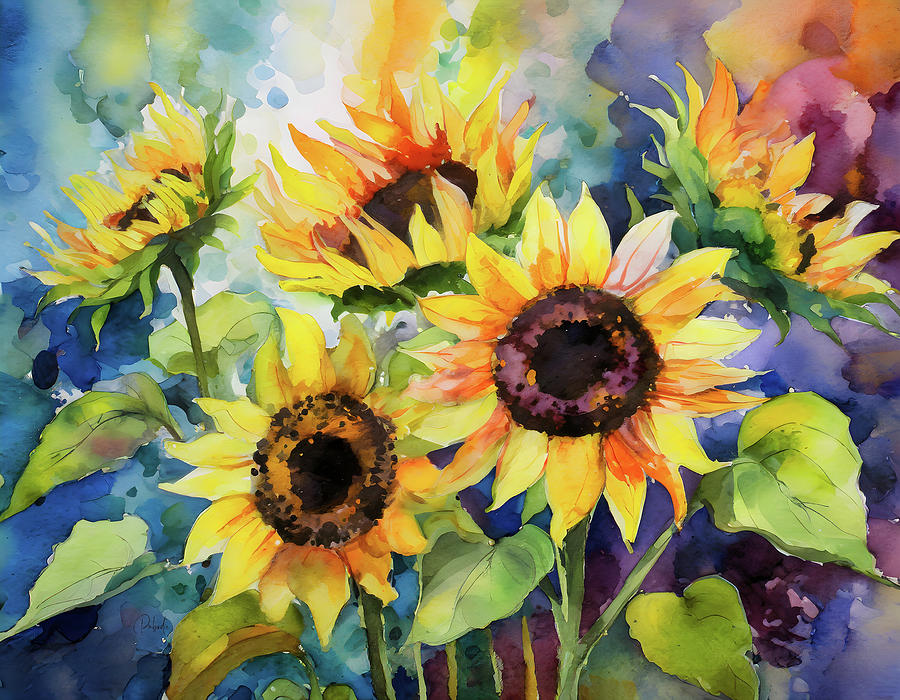 Sunflowers And Colors Painting By Deborah Pabodie - Fine Art America