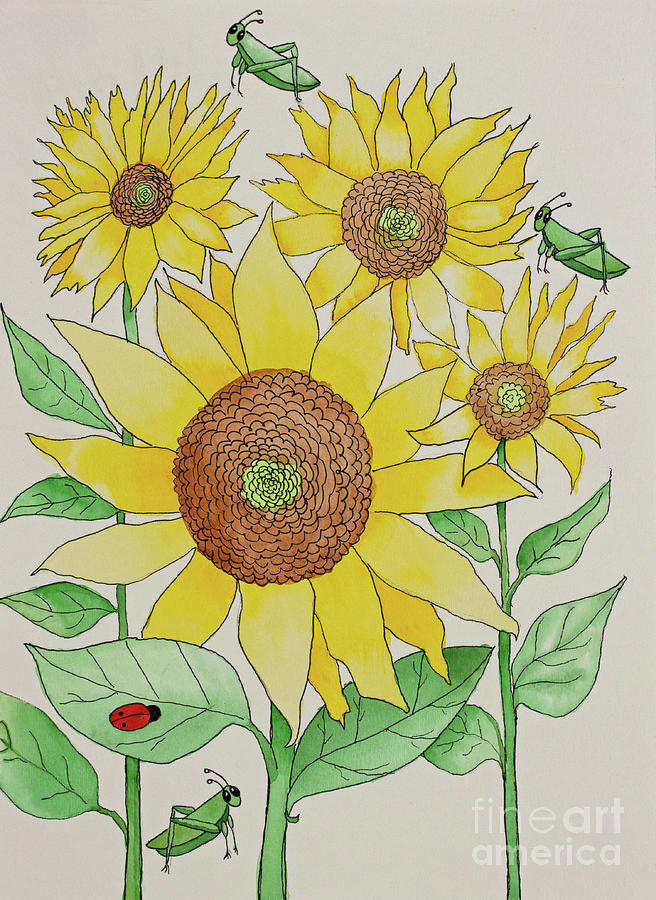 Sunflowers and Friends Painting by Norma Appleton