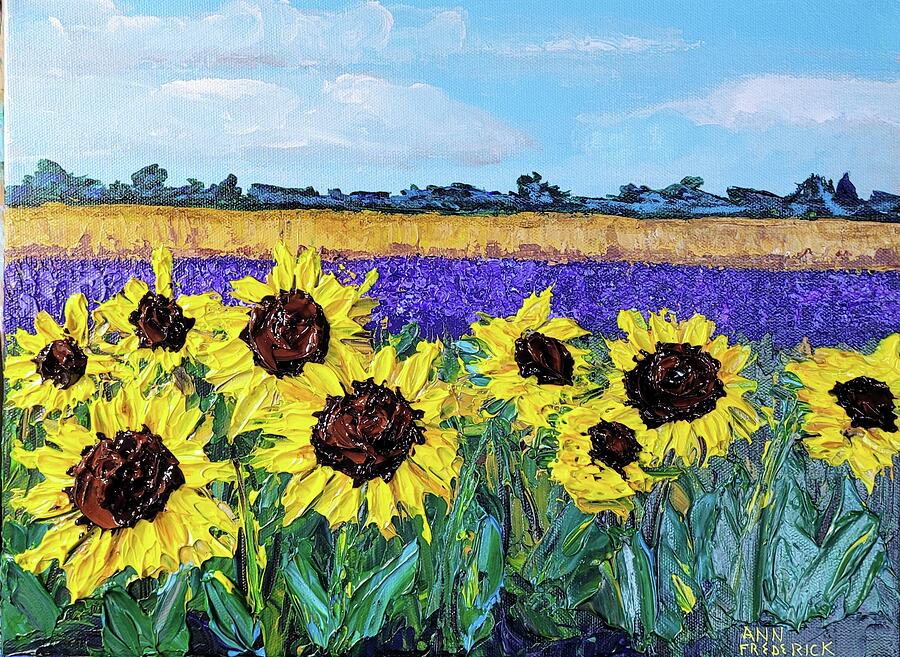 Sunflowers Painting by Ann Frederick