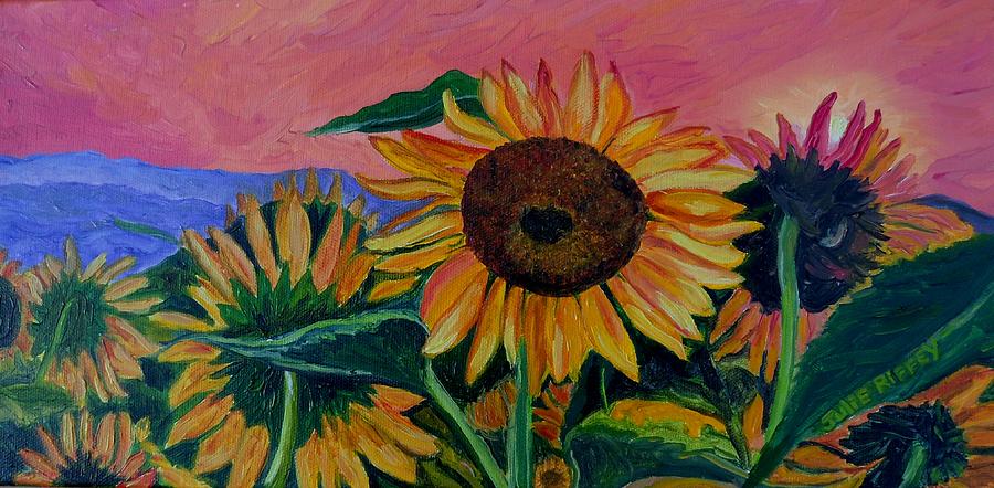 Sunflowers at Sunset Painting by Julie Brugh Riffey