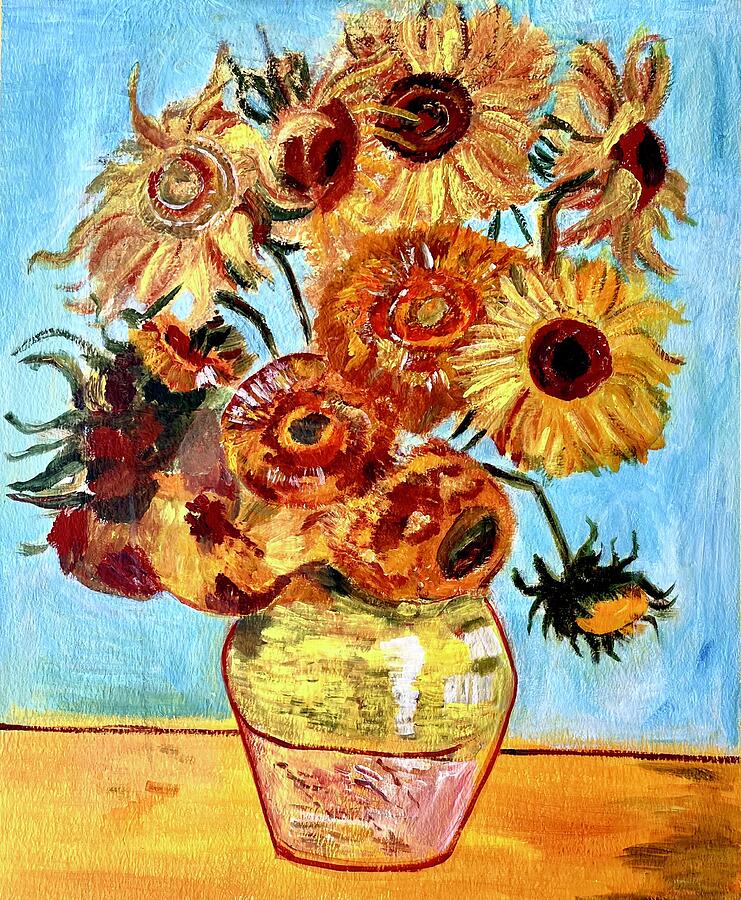 Sunflowers Painting by Belinda Low
