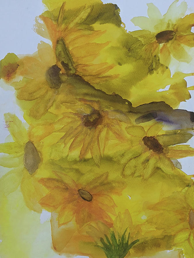 Sunflowers CAC day 75 Painting by Cathy Anderson