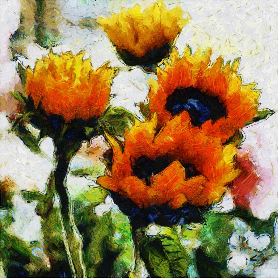 Sunflowers Digital Art by Charmaine Zoe