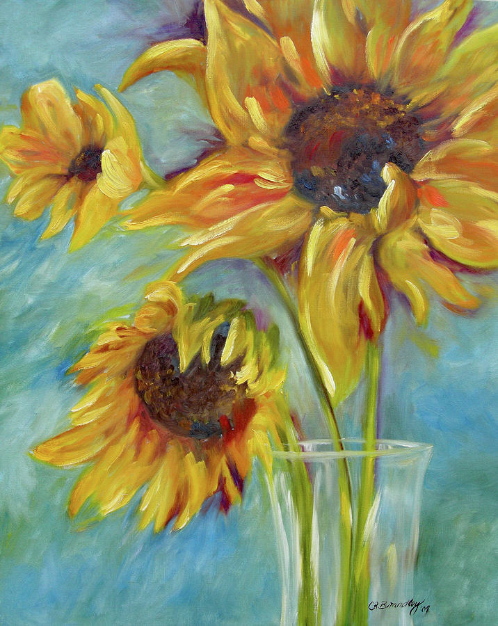 Sunflowers Painting by Chris Brandley