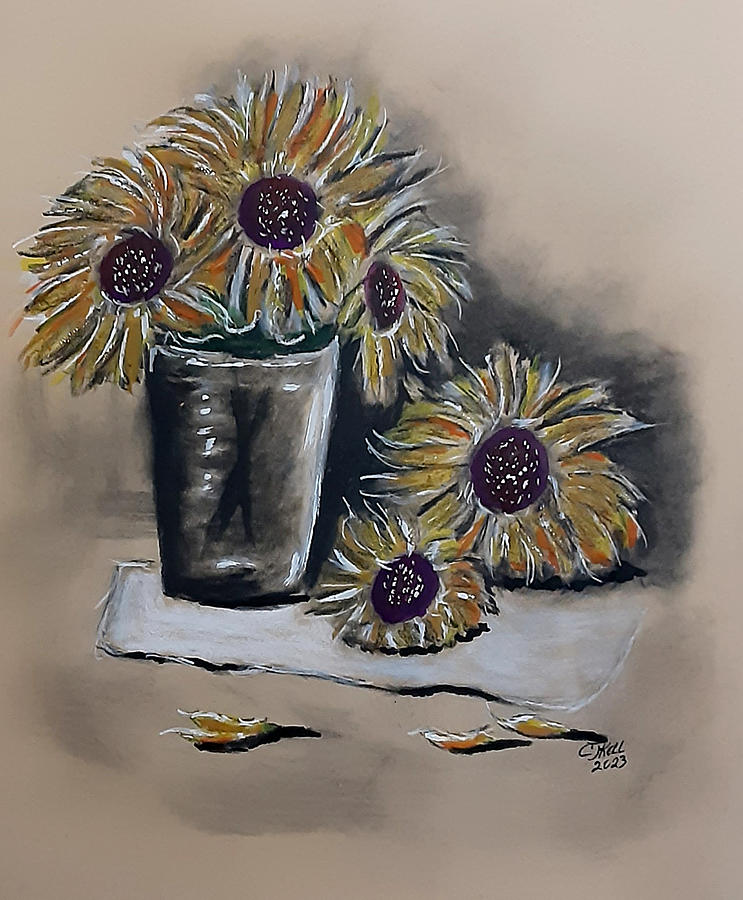 Sunflowers Mixed Media by Clyde J Kell