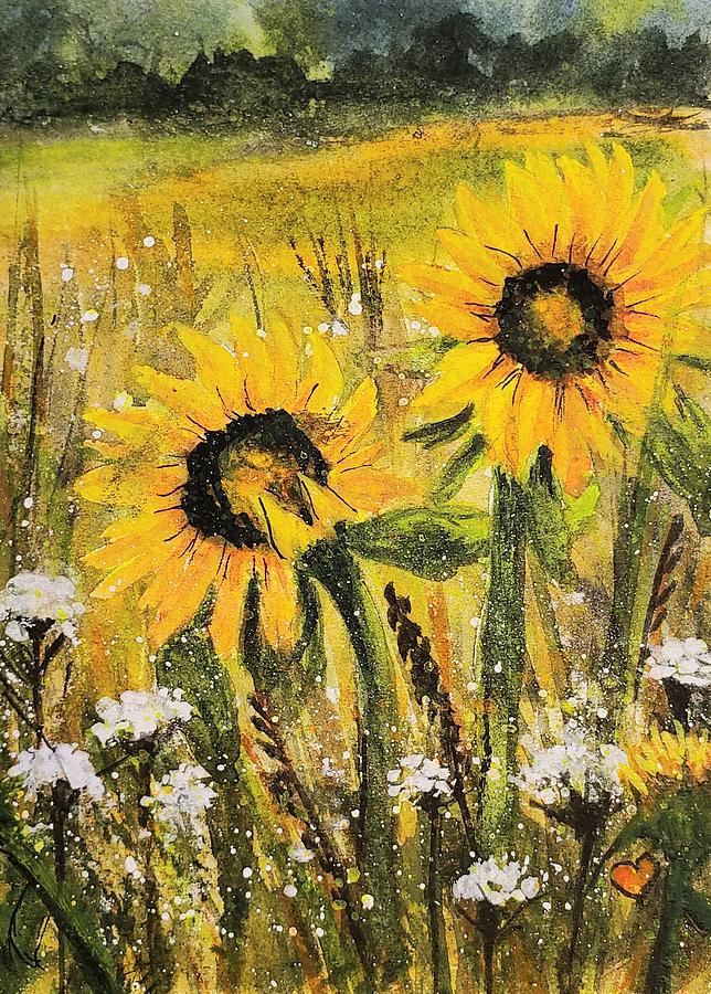 Sunflowers Painting by Deahn Benware