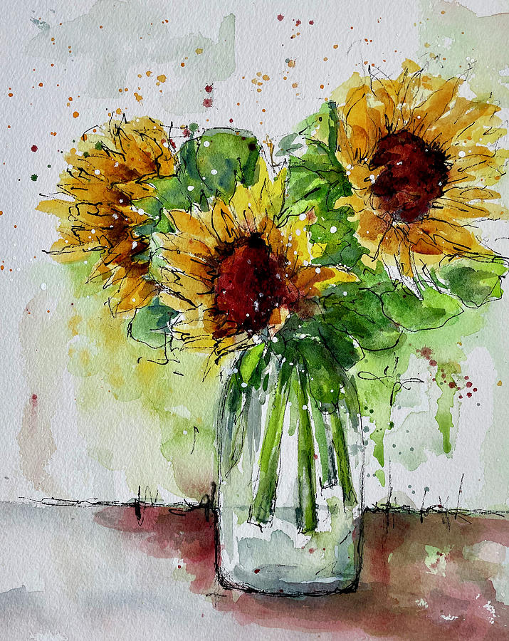 Sunflowers Painting by Diane Fujimoto