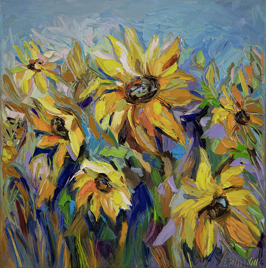 Sunflowers Painting by Ekaterina Ermilkina - Fine Art America