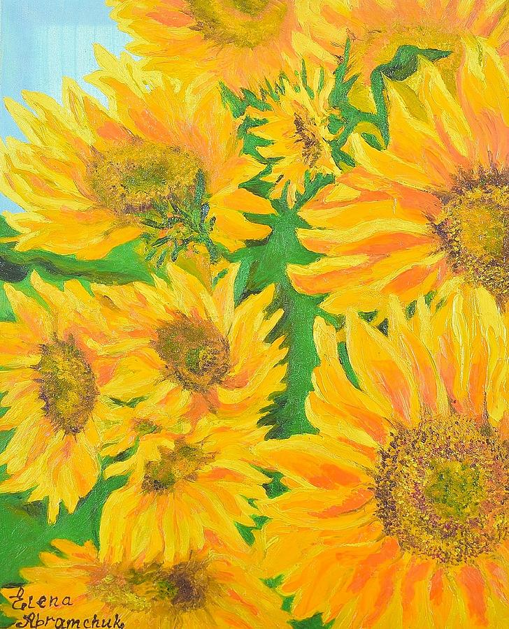 Sunflowers Painting by Elena Abramchuk - Fine Art America