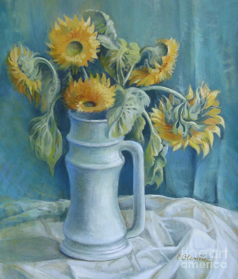 Still Life Painting - Sunflowers by Elena Oleniuc