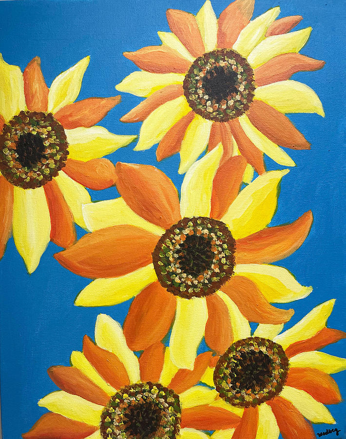 Sunflowers Five Painting by Christina Wedberg