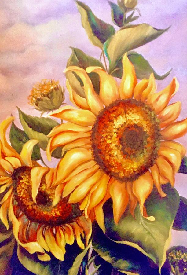Sunflowers for peace Painting by Caroline Patrick
