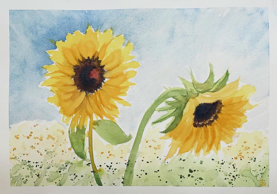 Sunflowers for Ukraine #12 Painting by Cindy Bale Tanner