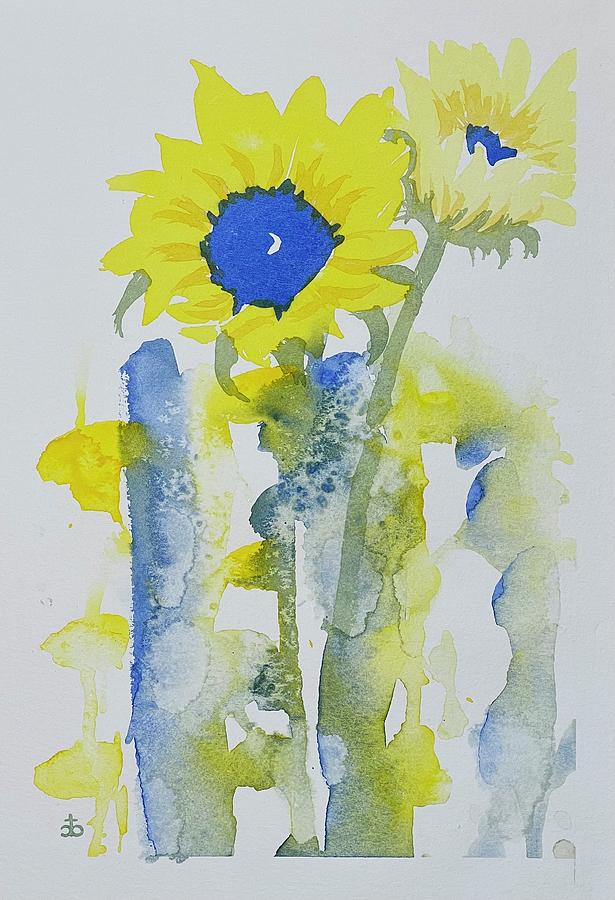 Sunflowers for Ukraine #162 Painting by Cindy Bale Tanner