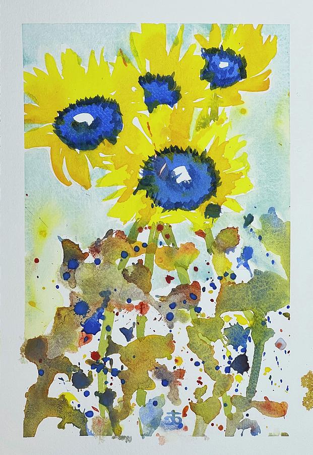 Sunflowers for Ukraine #329 Painting by Cindy Bale Tanner