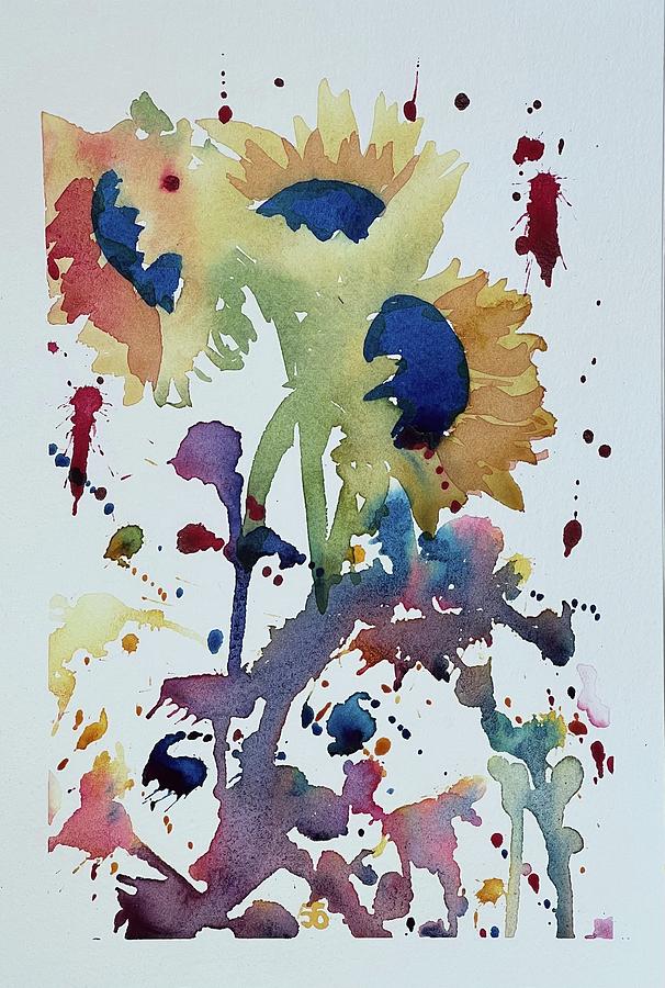 Sunflowers for Ukraine #335 Painting by Cindy Bale Tanner