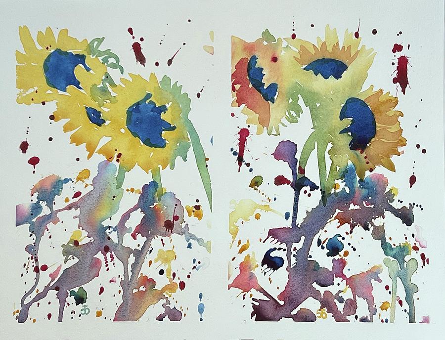 Sunflowers for Ukraine #336 Painting by Cindy Bale Tanner