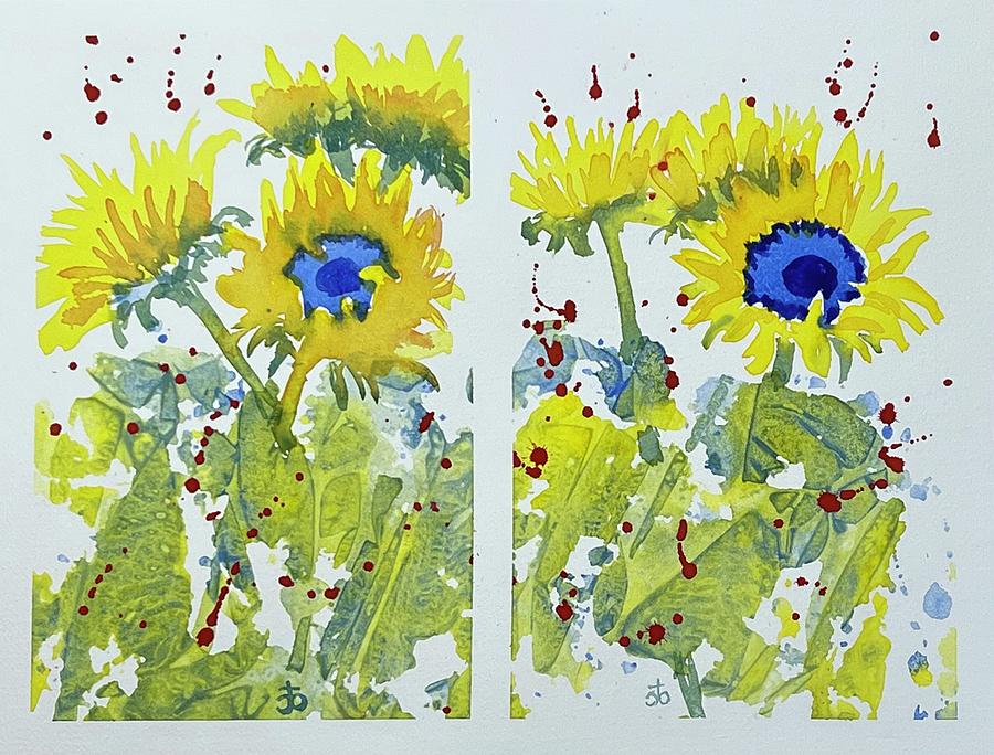 Sunflowers for Ukraine #340 Painting by Cindy Bale Tanner