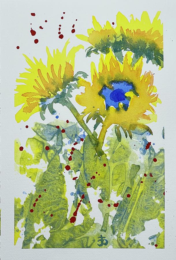 Sunflowers for Ukraine #341 Painting by Cindy Bale Tanner