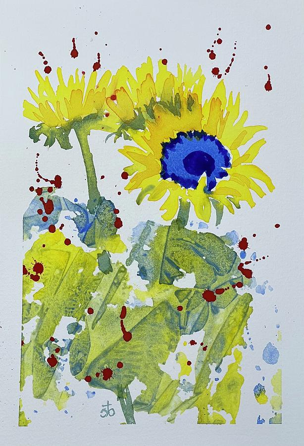 Sunflowers for Ukraine #342 Painting by Cindy Bale Tanner