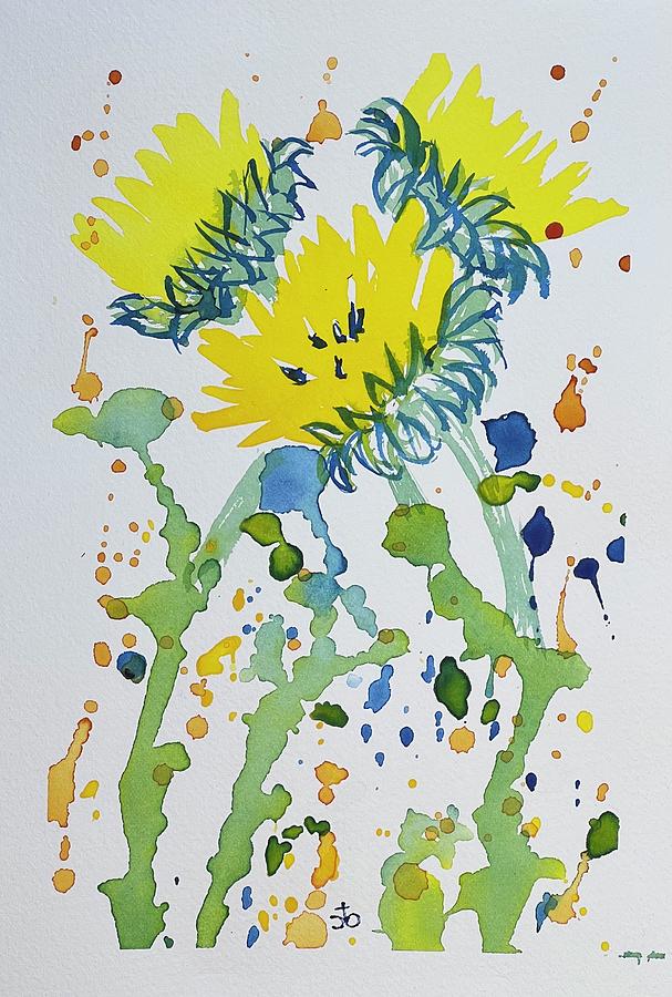 Sunflowers for Ukraine #347 Painting by Cindy Bale Tanner