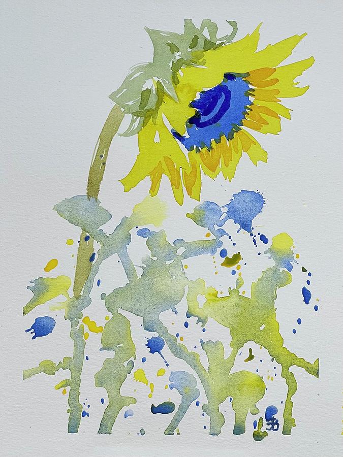 Sunflowers for Ukraine #354 Painting by Cindy Bale Tanner