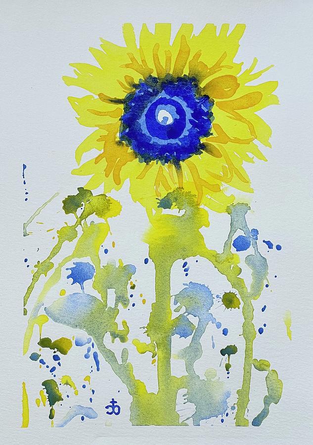 Sunflowers for Ukraine #355 Painting by Cindy Bale Tanner